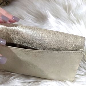 HOBO RETIRED LEATHER GOLD METALLIC WOMEN'S WALLET